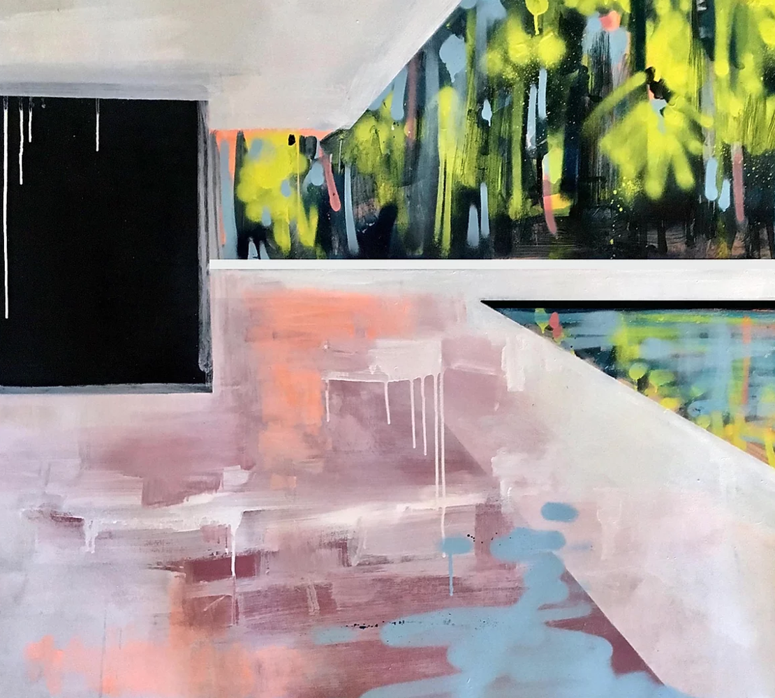 Jungle Pool Mixed Media on Canvas (120cm x 120cm) by Anthony Garratt
