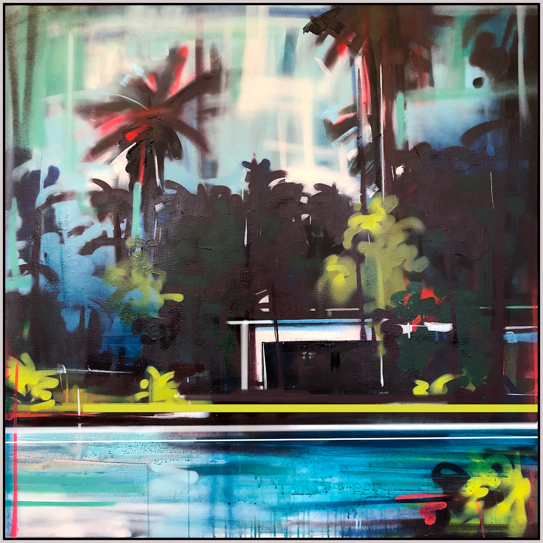 Palm Haus 120cm x 120cm by Anthony Garratt